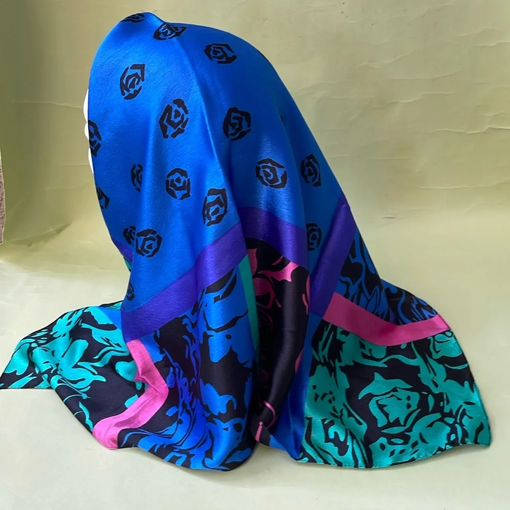 Vintage multicolored silk scarf